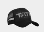A black mesh Trucker Cap from Utilita Arena Birmingham Shop by National Merchandise featuring TATE printed in large white letters on the front.